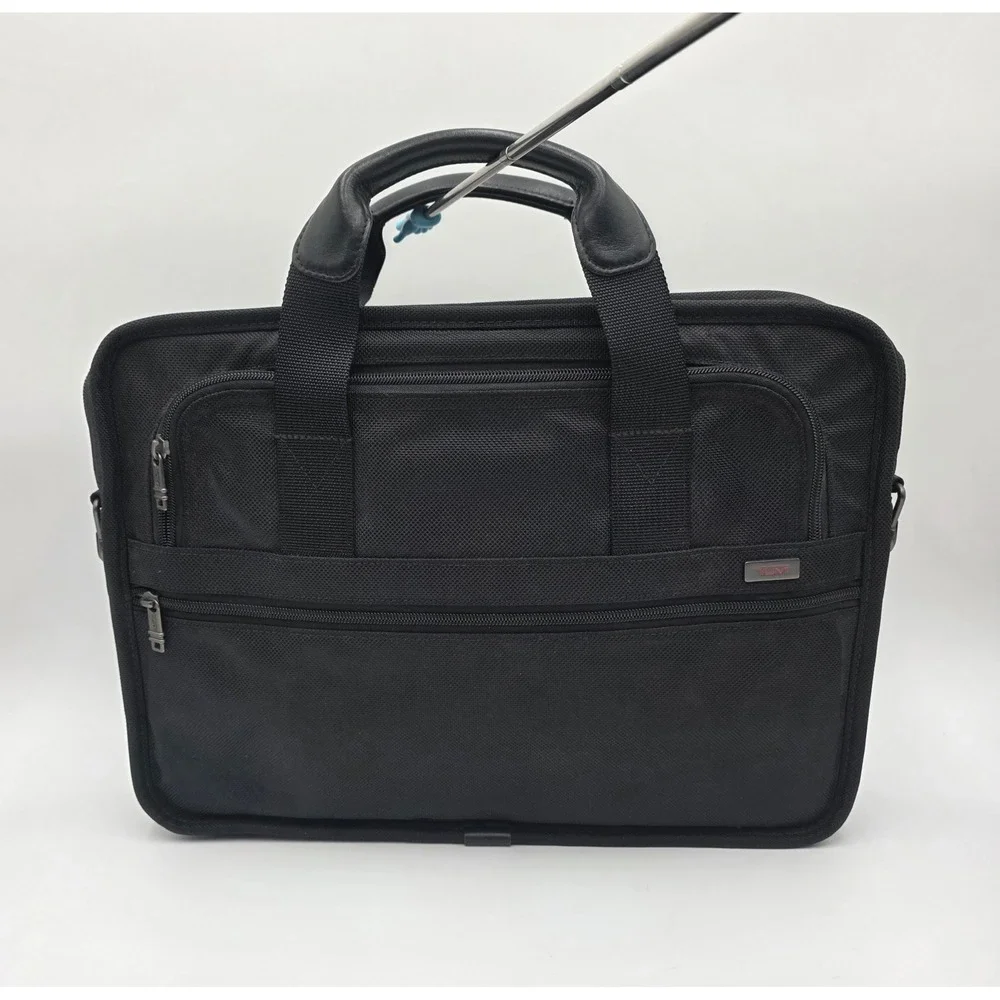 Tumi Black Ballistic Nylon Laptop Briefcase Messenger Bag with Bubble Padding
